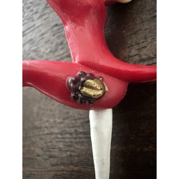 Vintage Green & Red 4 Pixie Elf w/ Ladybug Climber Cake Topper Picks Christmas - Picture 12 of 16